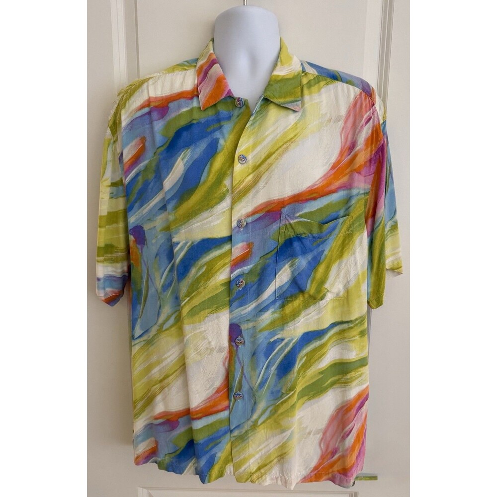 Jams World Vintage Men’s Hawaiian Aloha Shirt, Large, “Cascade”, Good Condition.